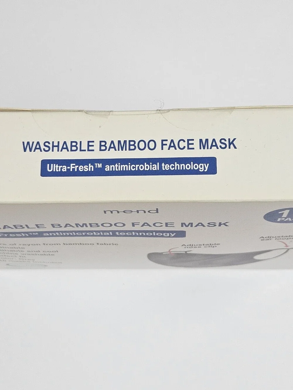Mend Washable Bamboo Face Mask 10 Pack Unisex Sustainable Breathable Cool Gray